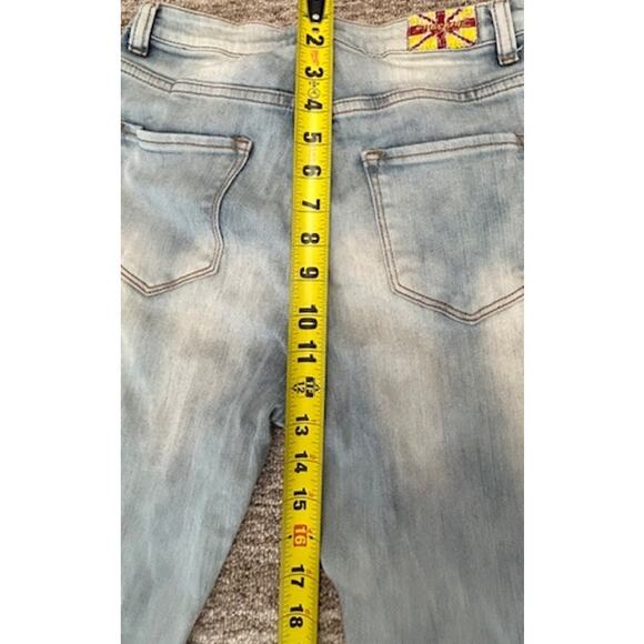 Machine Nouvelle Mode Destroyed Slim Fit Stretch Light Denim Womens Jeans SZ 31 - Picture 4 of 6